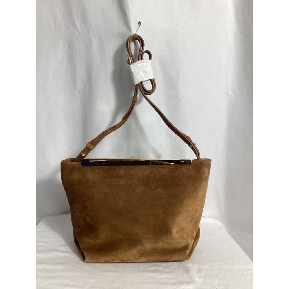 Pre Loved Khaite Vintage Suede Leather Handbag Women brown | ochre Crossbody - Picture 2 of 8